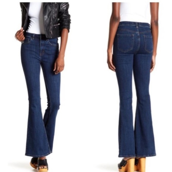 Free People Denim - Free People dark blue flare leg jeans